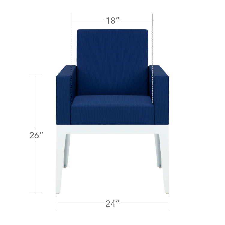 DecoScape South Beach Aluminum Outdoor Dining Arm Chair