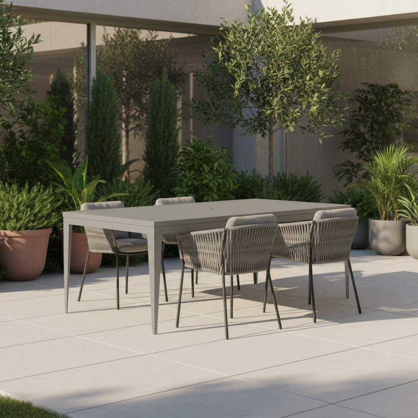 DecoScape South Beach Aluminum Outdoor Rectangular Dining Table