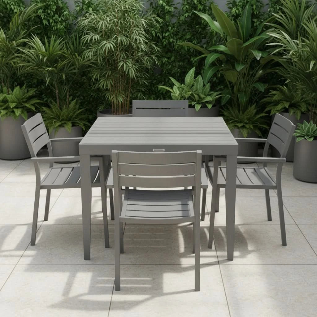 DecoScape South Beach Aluminum Outdoor Square Dining Table