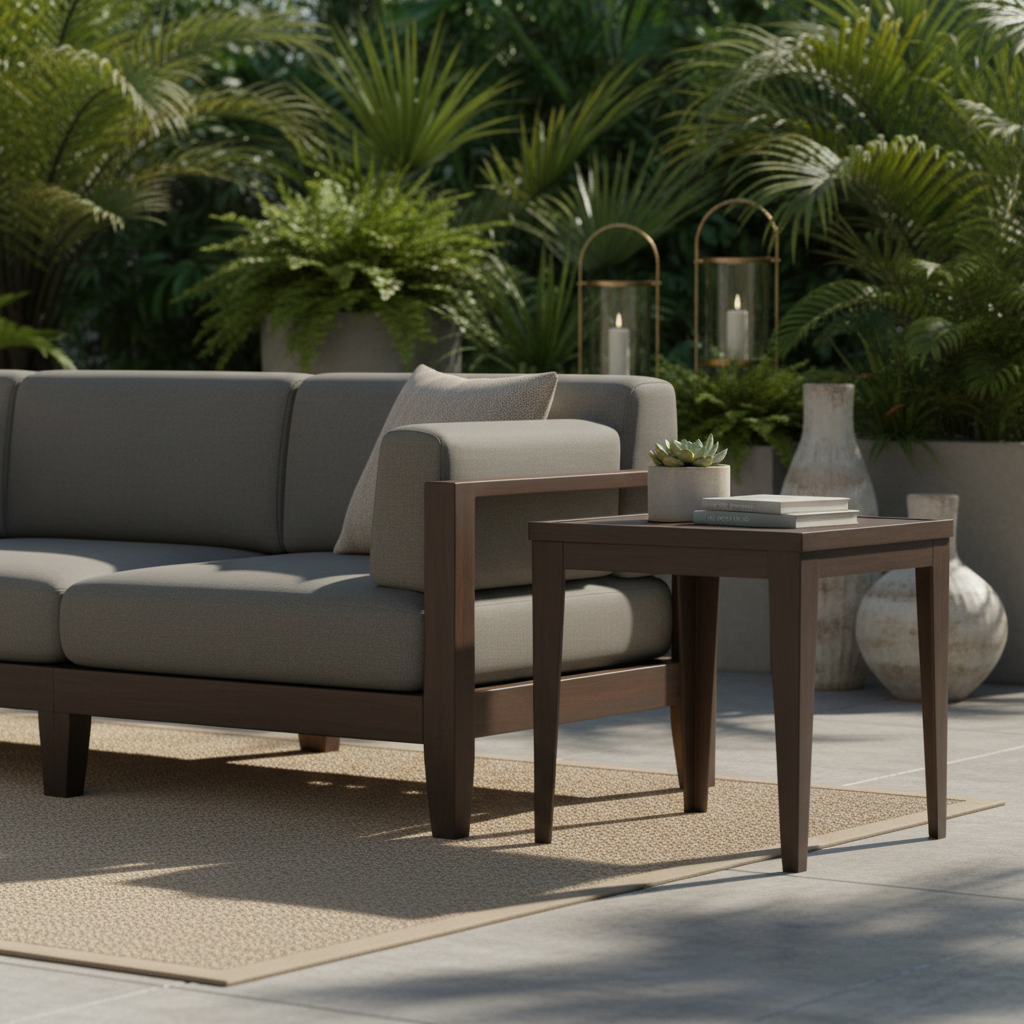 DecoScape South Beach Aluminum Outdoor Rectangular End Table