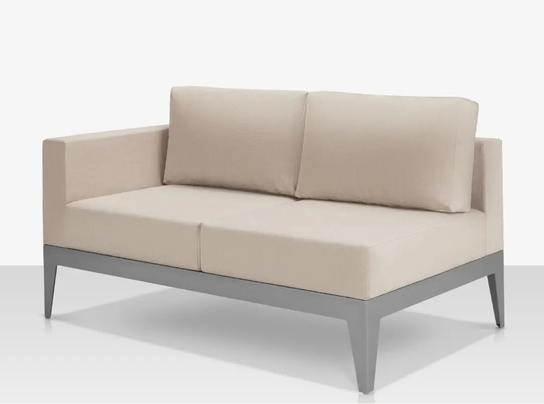 DecoScape South Beach Aluminum Outdoor Left Arm Loveseat