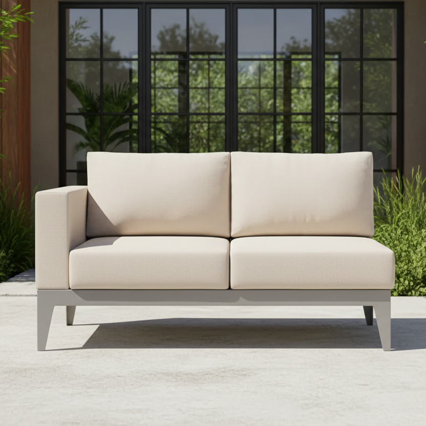DecoScape South Beach Aluminum Outdoor Left Arm Loveseat