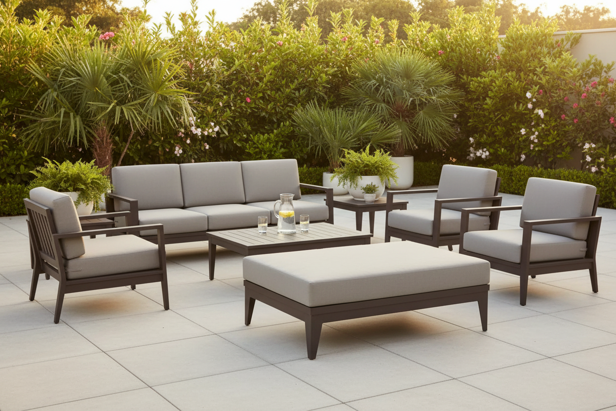 DecoScape South Beach Aluminum Outdoor Ottoman