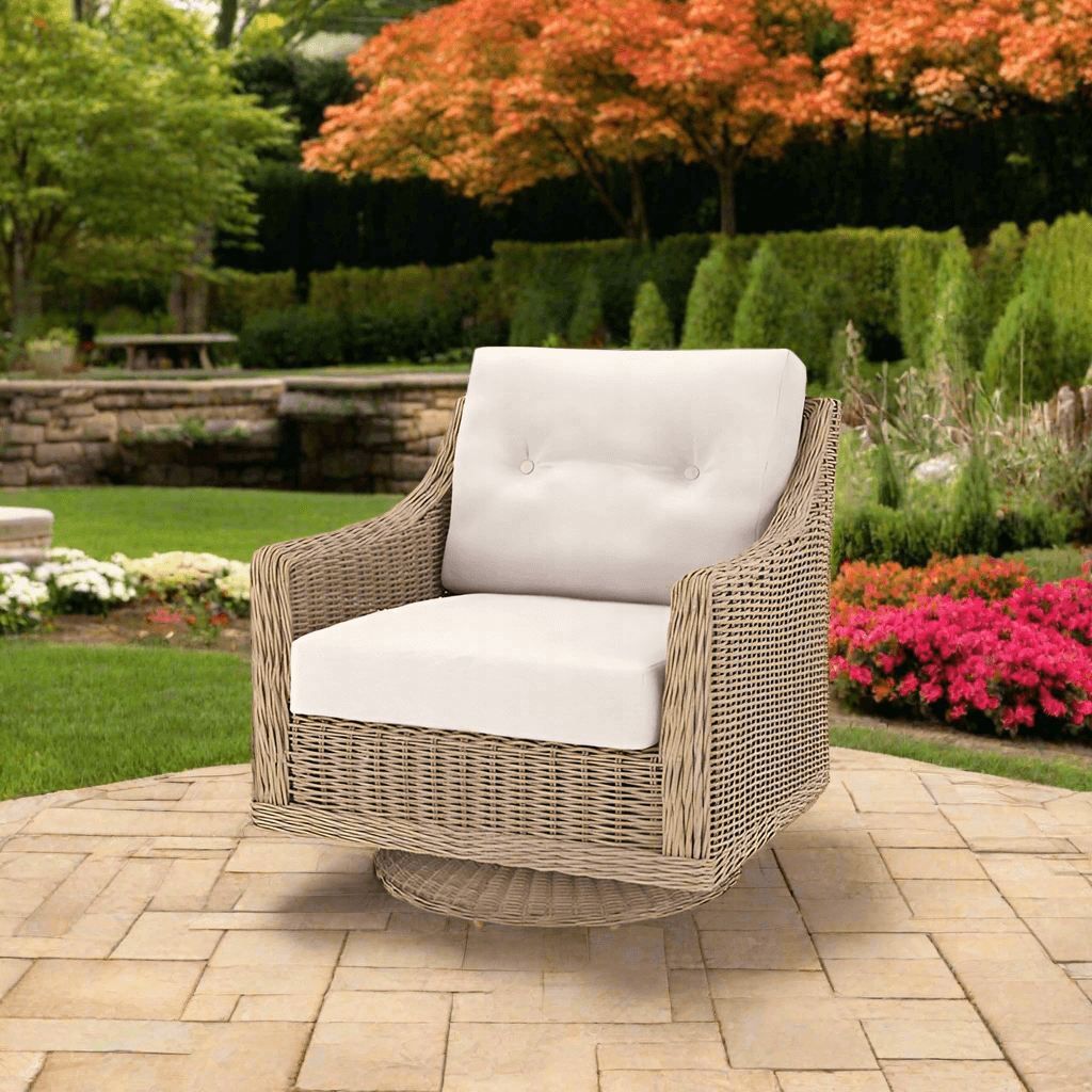 NorthCape International 6510 Wicker Outdoor Swivel Rocker Lounge Chair
