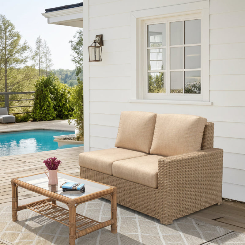 NorthCape International Terraza Wicker Outdoor Left Arm Sectional Loveseat
