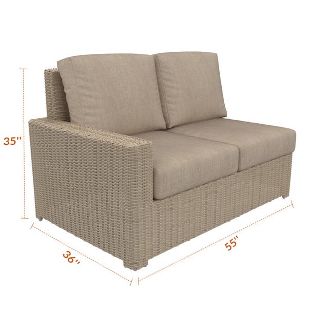 NorthCape International Terraza Wicker Outdoor Right Arm Sectional Loveseat