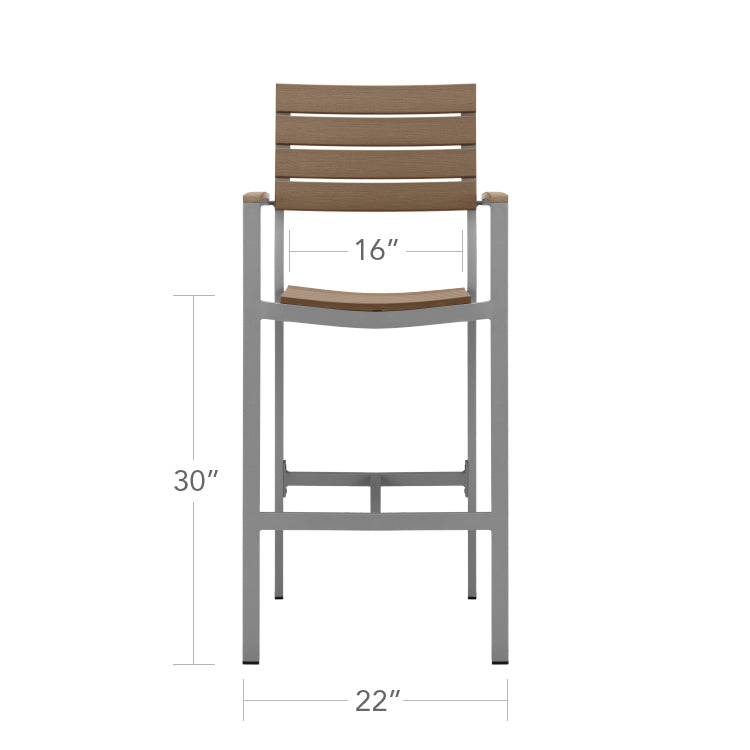 DecoScape Vienna Aluminum Outdoor Bar Arm Chair