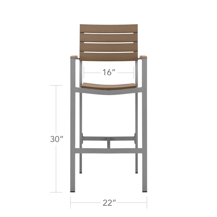 DecoScape Vienna Aluminum Outdoor Bar Arm Chair