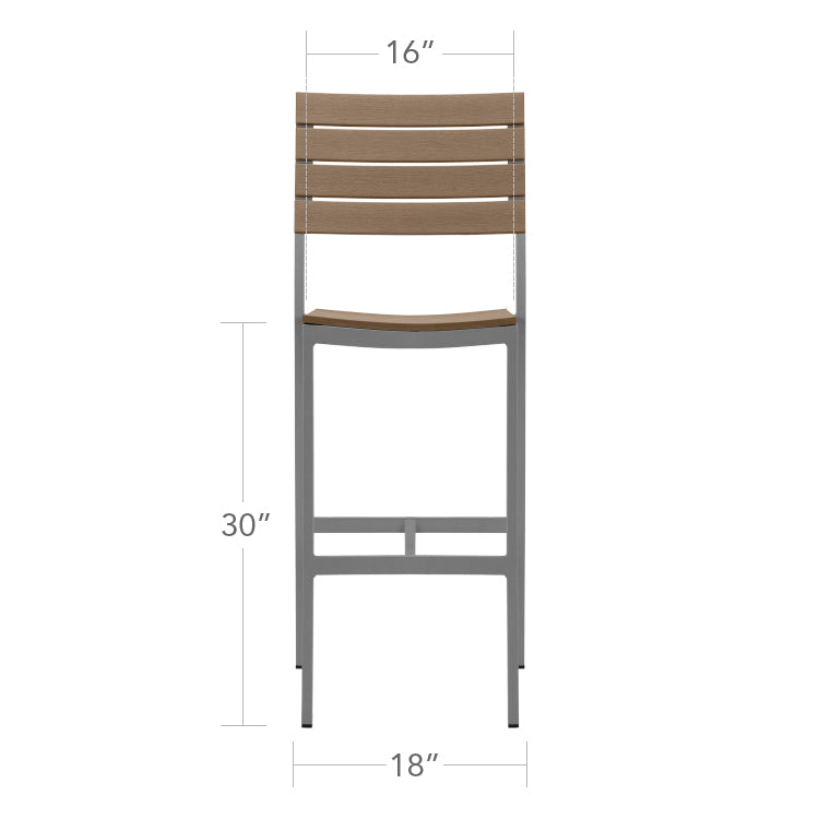 DecoScape Vienna Aluminum Outdoor Bar Side Armless Chair