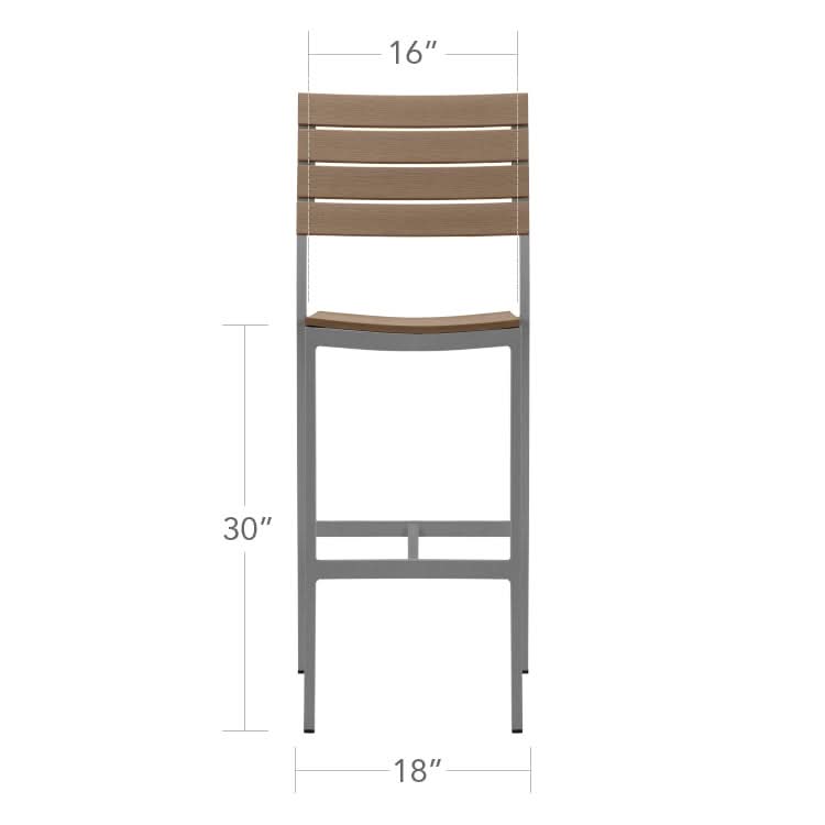 DecoScape Vienna Aluminum Outdoor Bar Side Armless Chair