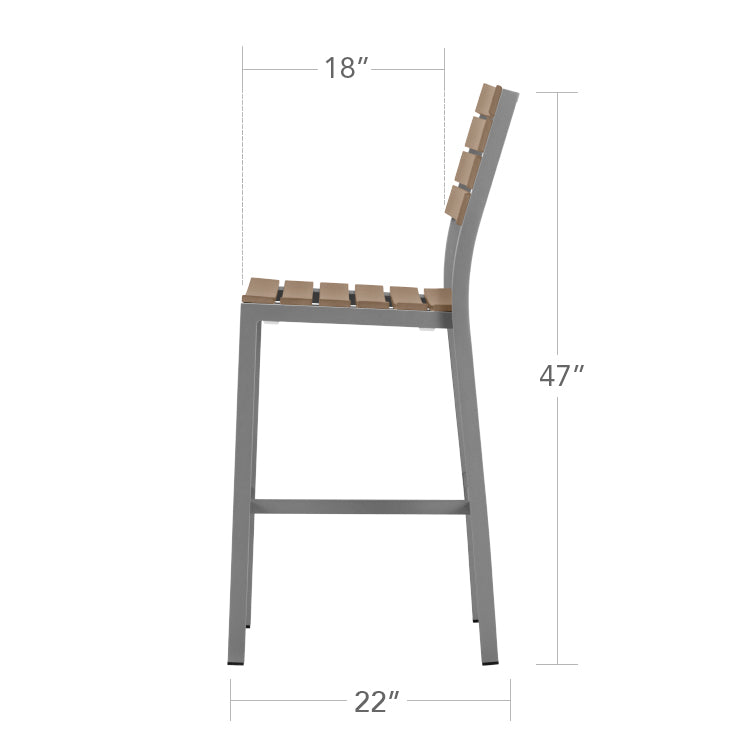DecoScape Vienna Aluminum Outdoor Bar Side Armless Chair