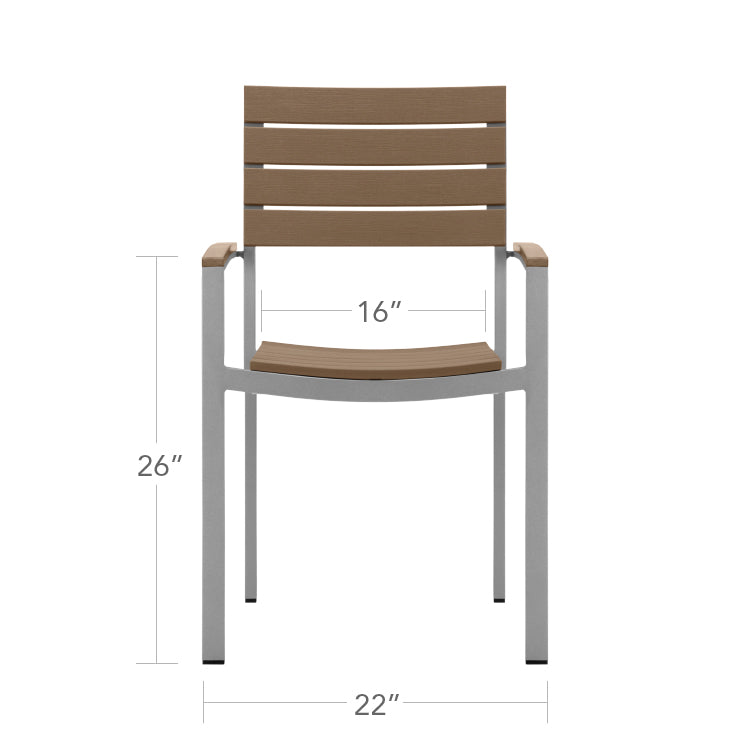 DecoScape Vienna Aluminum Outdoor Dining Arm Chair