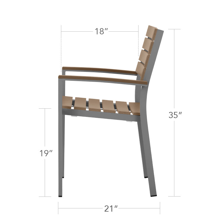 DecoScape Vienna Aluminum Outdoor Dining Arm Chair