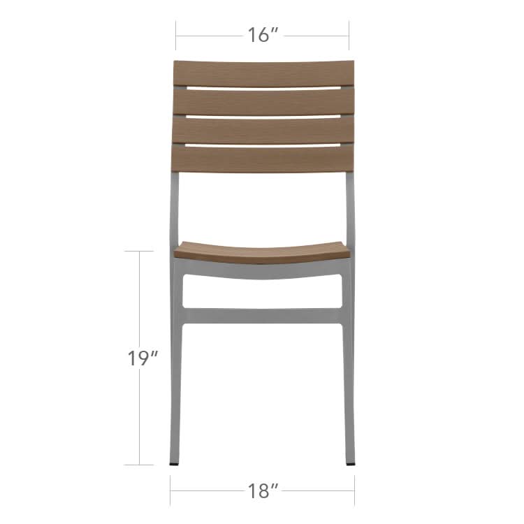 DecoScape Vienna Aluminum Outdoor Dining Side Armless Chair