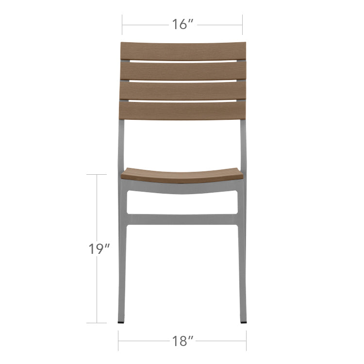 DecoScape Vienna Aluminum Outdoor Dining Side Armless Chair
