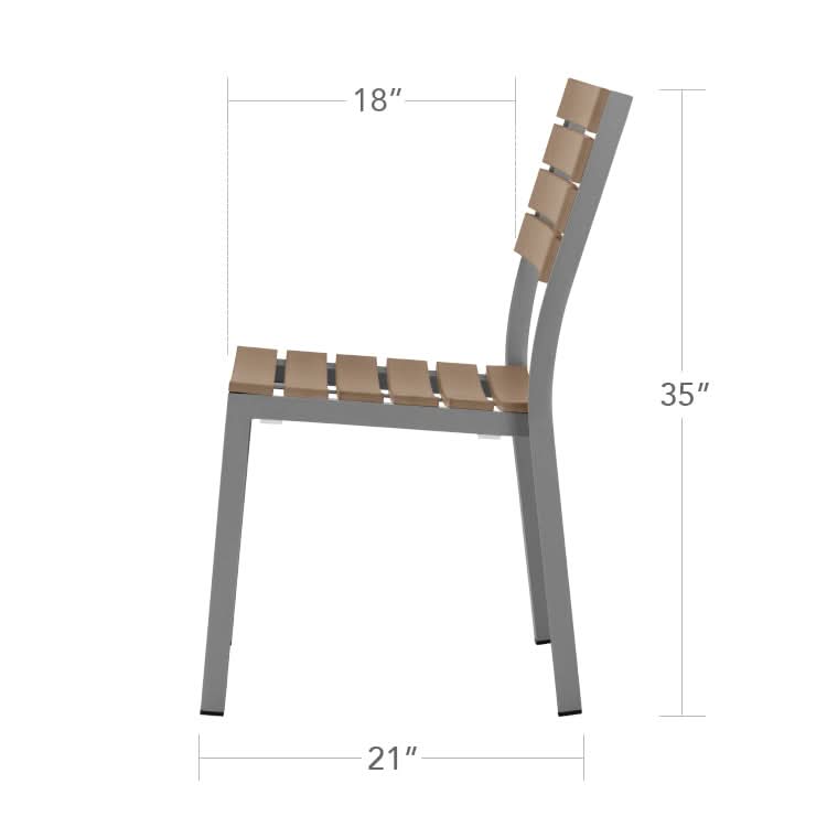 DecoScape Vienna Aluminum Outdoor Dining Side Armless Chair