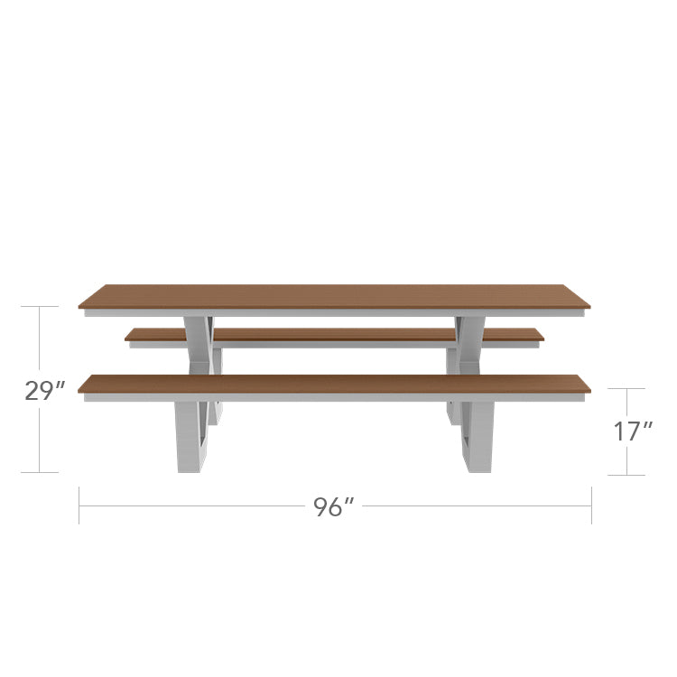 DecoScape Vienna Aluminum Outdoor Picnic Table