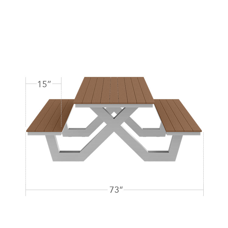 DecoScape Vienna Aluminum Outdoor Picnic Table