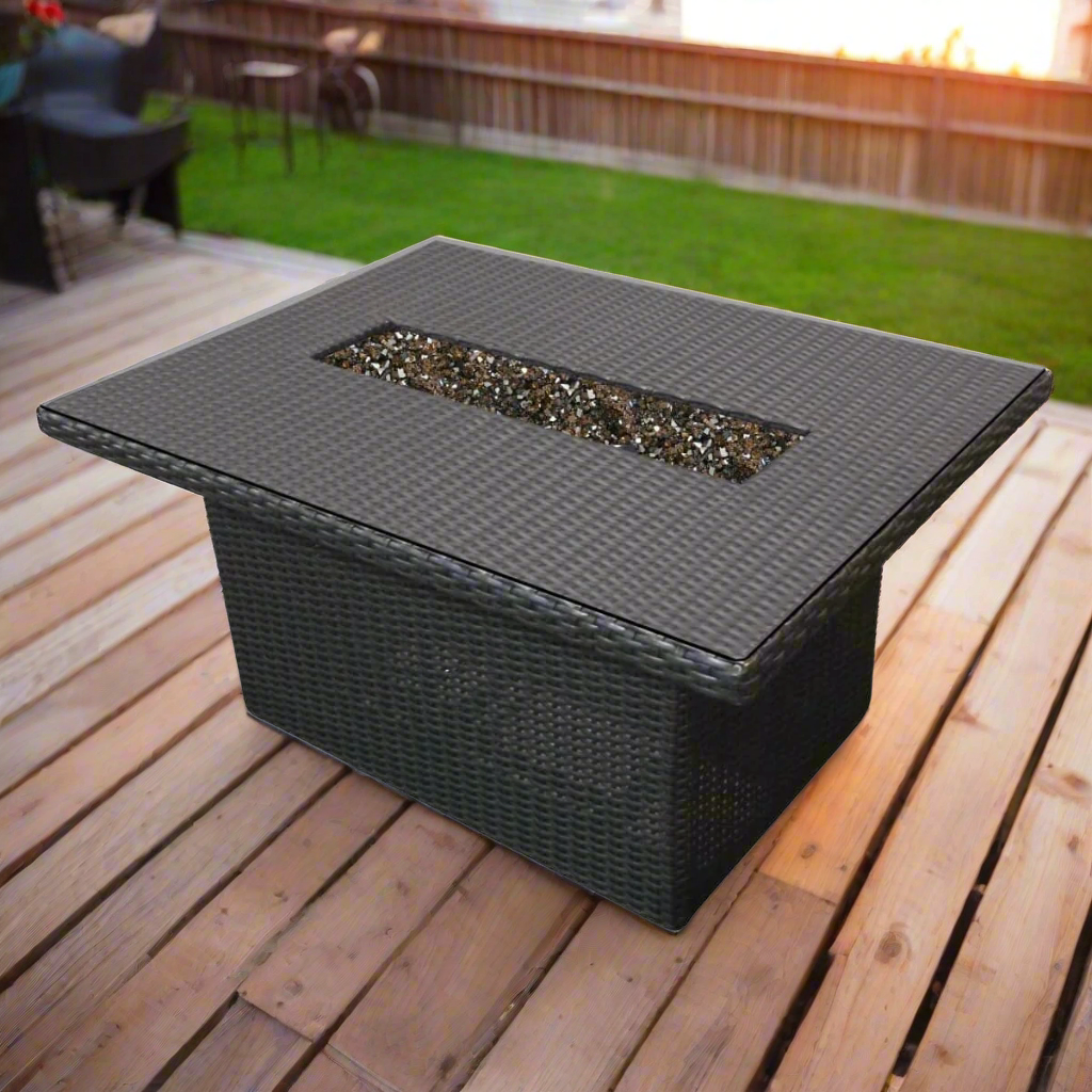 Forever Patio Universal 48" x 28" Woven Rectangle Fire Table