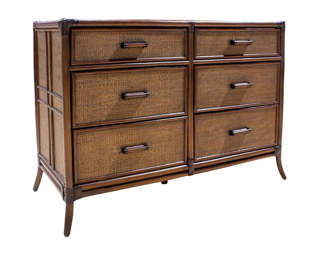 Hospitality Rattan Palm Cove 6-Drawer Dresser with Glass