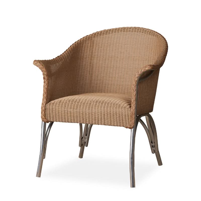 Lloyd Flanders All Seasons Wicker Aluminum Outdoor Lounge Chair with Padded Seat