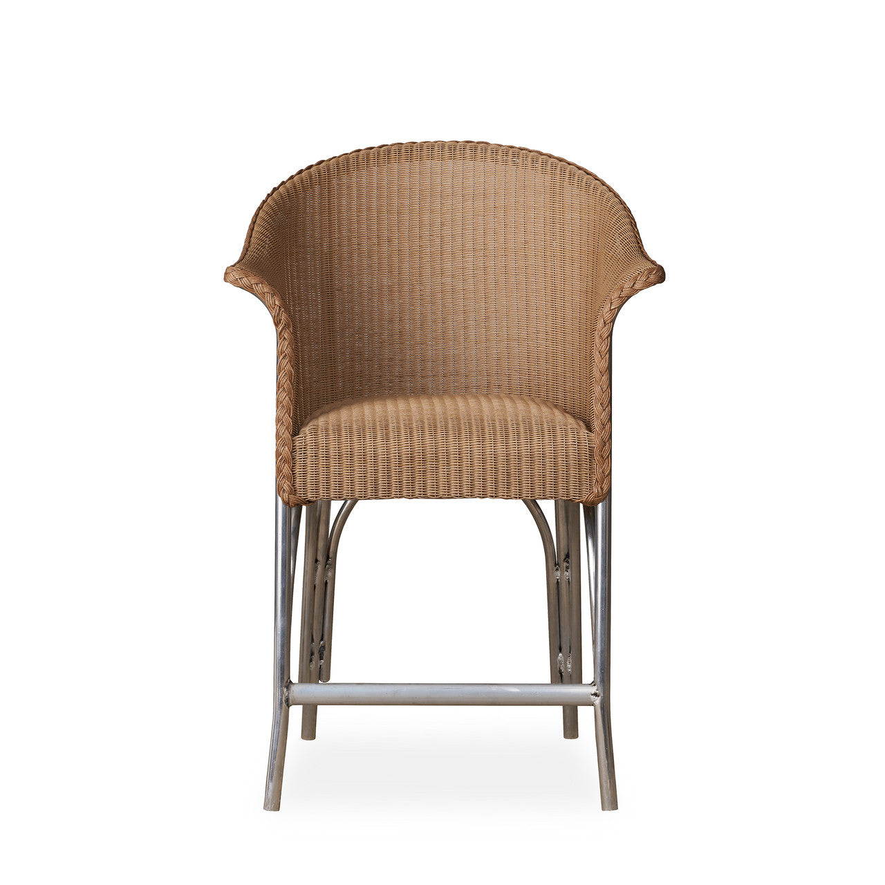 Lloyd Flanders All Seasons Wicker Outdoor Balcony Stool with Padded Seat