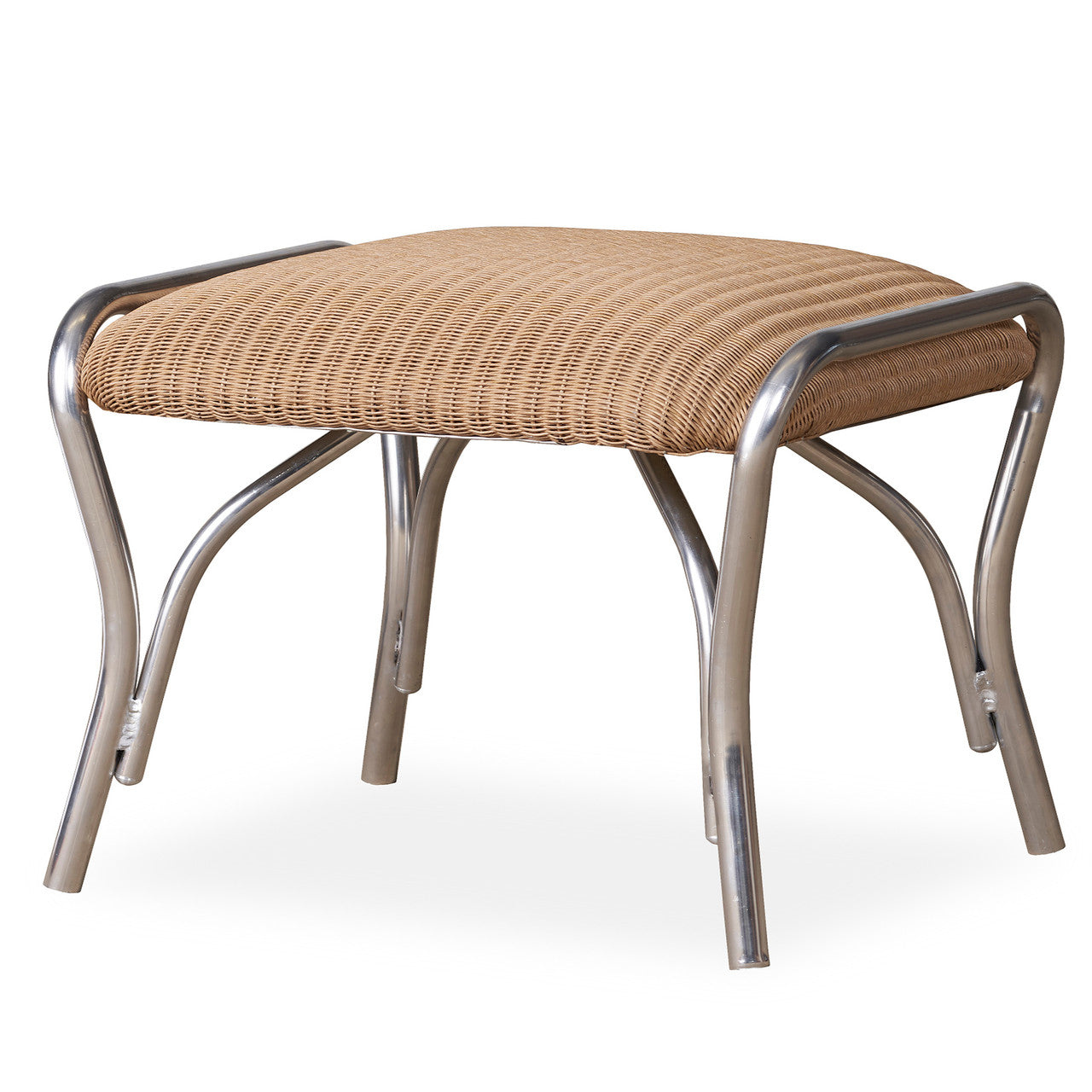 Lloyd Flanders All Seasons Wicker Outdoor Ottoman with Padded Seat