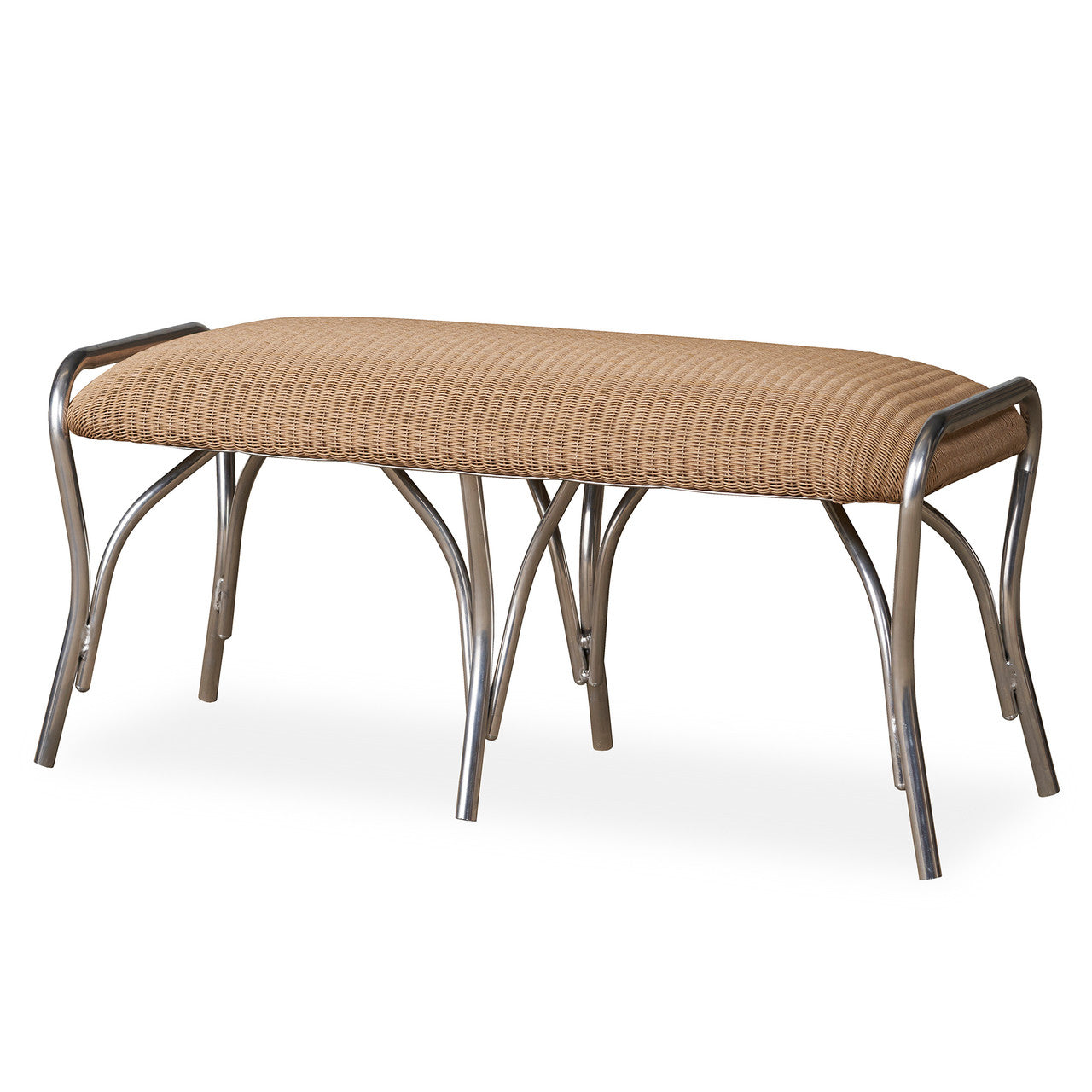 Lloyd Flanders All Seasons Settee Ottoman with Padded Seat