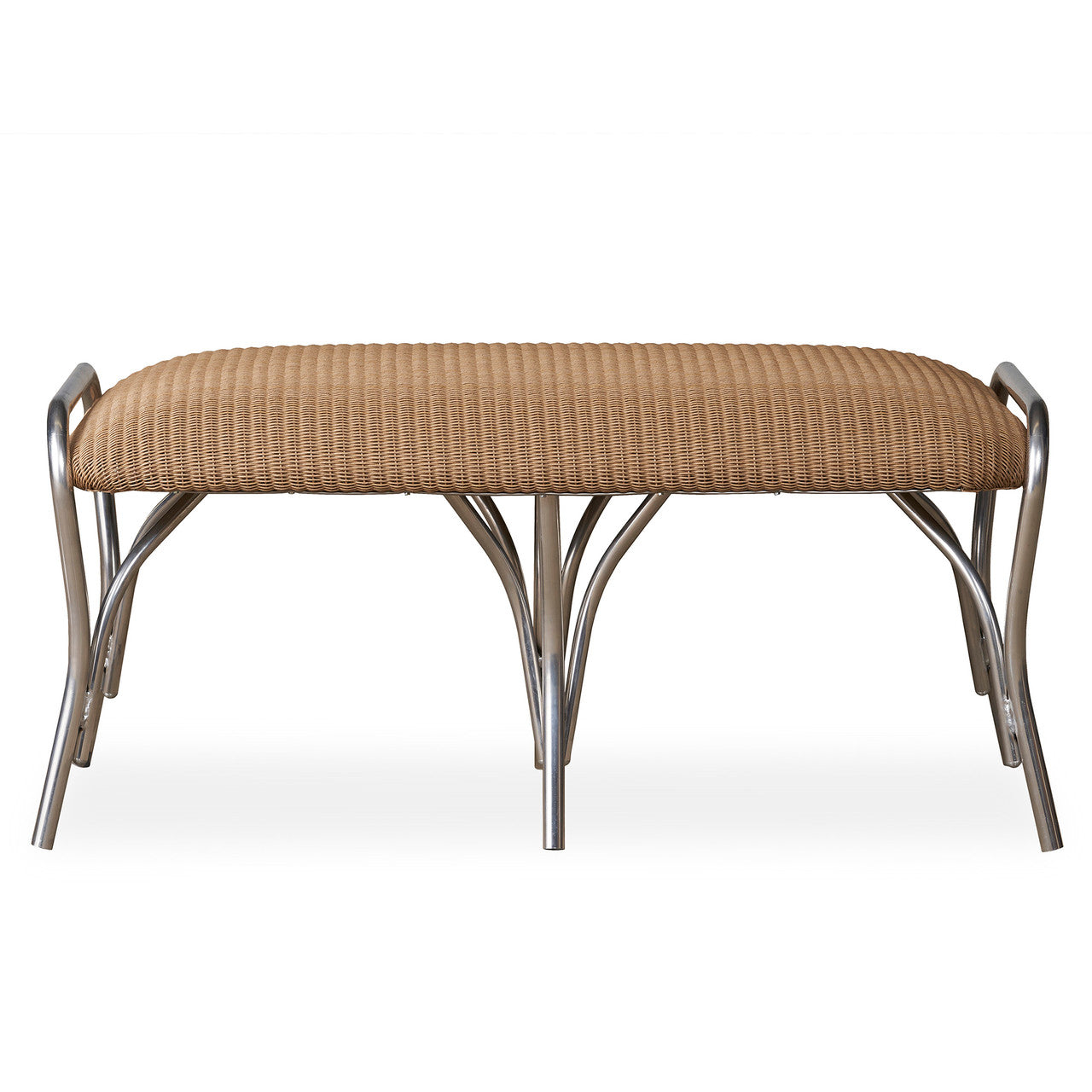 Lloyd Flanders All Seasons Settee Ottoman with Padded Seat