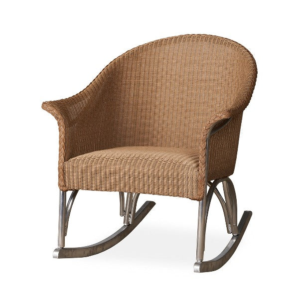 Lloyd Flanders All Seasons Wicker Outdoor Lounge Rocker with Padded Seat