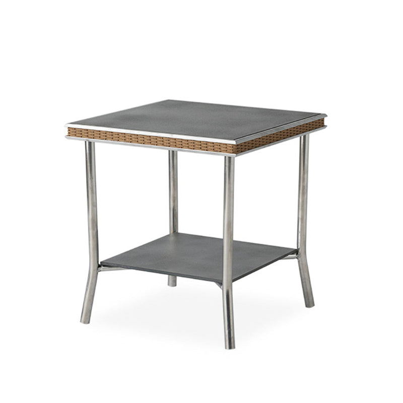 Lloyd Flanders Visions Wicker Outdoor 20" Square End Table with Charcoal Glass