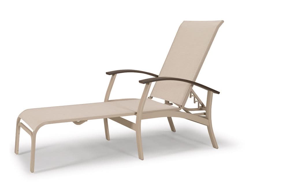 Telescope Casual Belle Isle Sling Aluminum Outdoor Four Position Lay-Flat Chaise