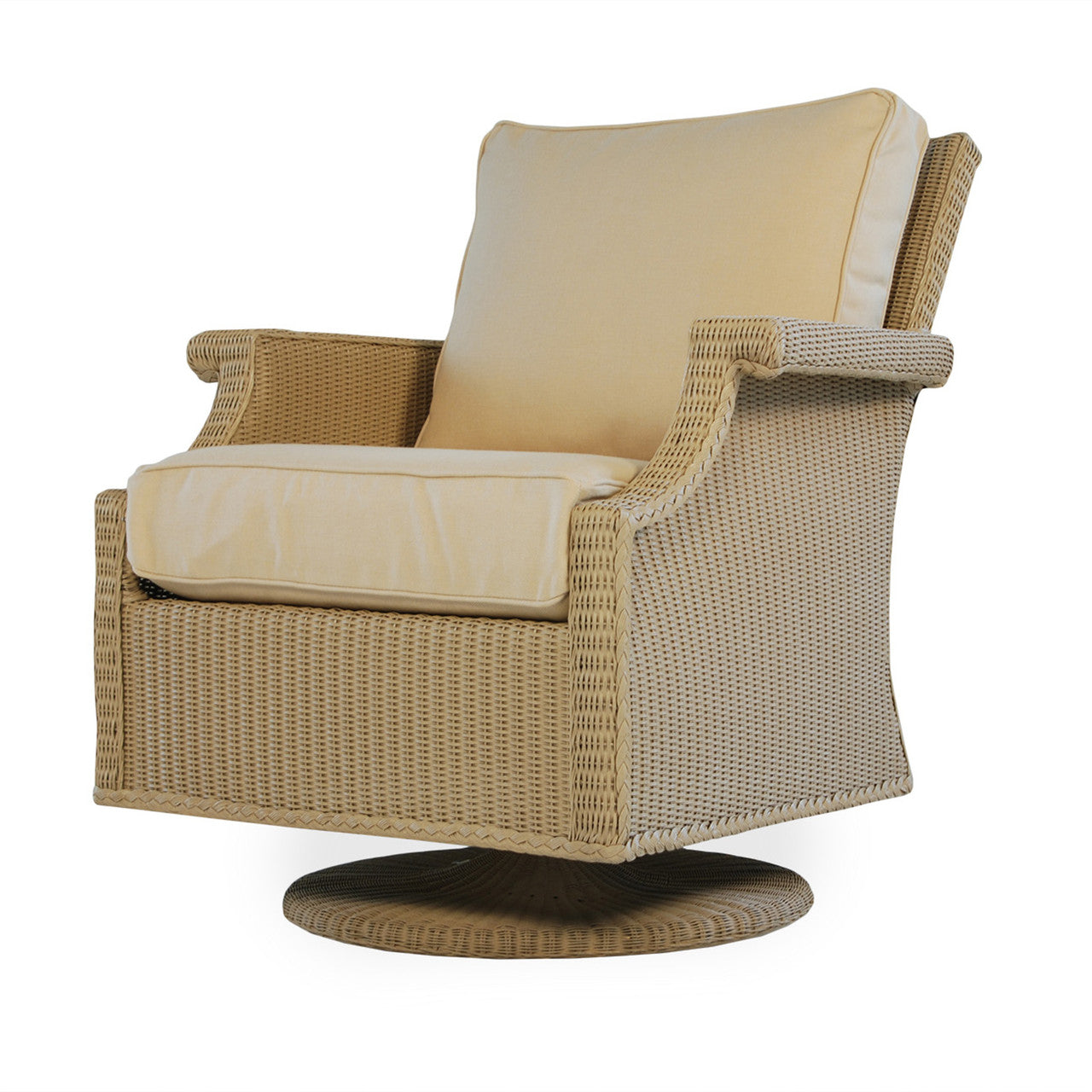 Lloyd Flanders Hamptons Wicker Outdoor Swivel Rocker Lounge Chair