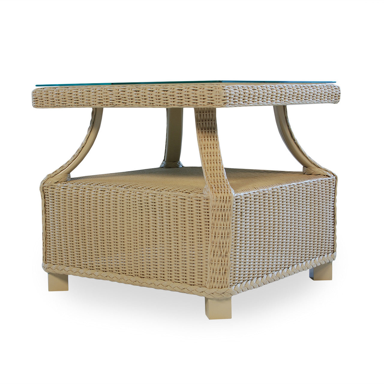 Lloyd Flanders Hamptons Wicker Outdoor 23" Square End Table