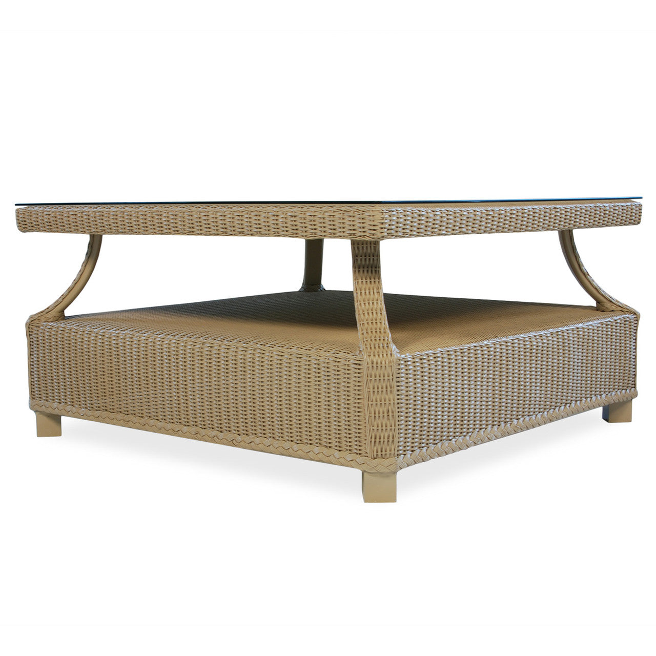 Lloyd Flanders Hamptons Wicker Outdoor 37" Square Cocktail Table