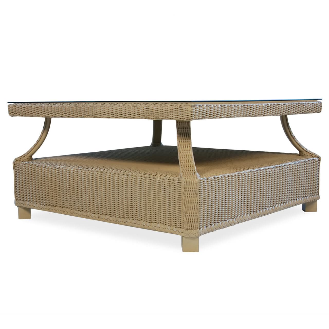 Lloyd Flanders Hamptons Wicker Outdoor 37" Square Cocktail Table