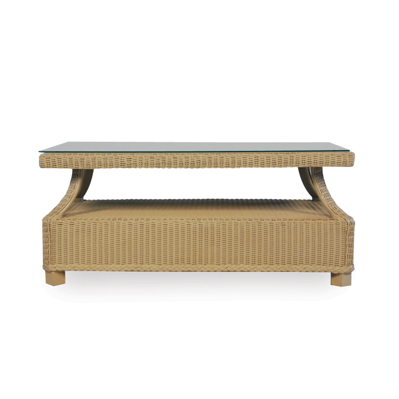 Lloyd Flanders Hamptons Wicker Outdoor 43" Rectangular Cocktail Table