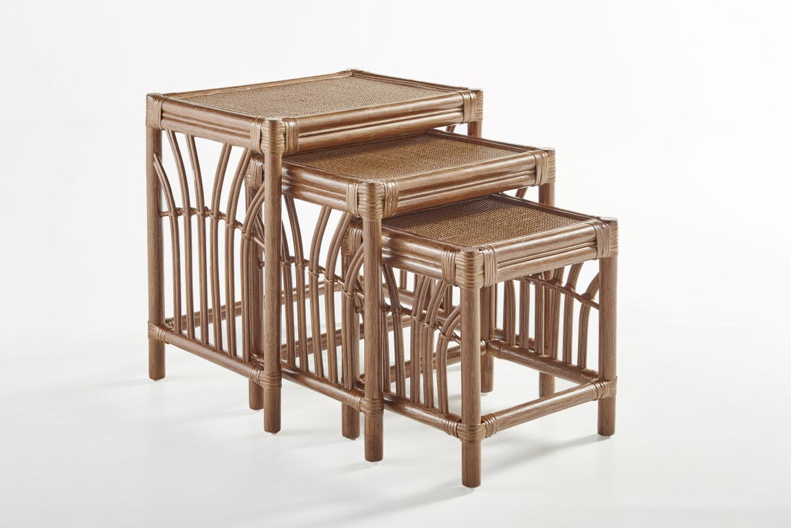 South Sea Rattan New Kauai Rattan Indoor Nest of Tables (Set of 3)