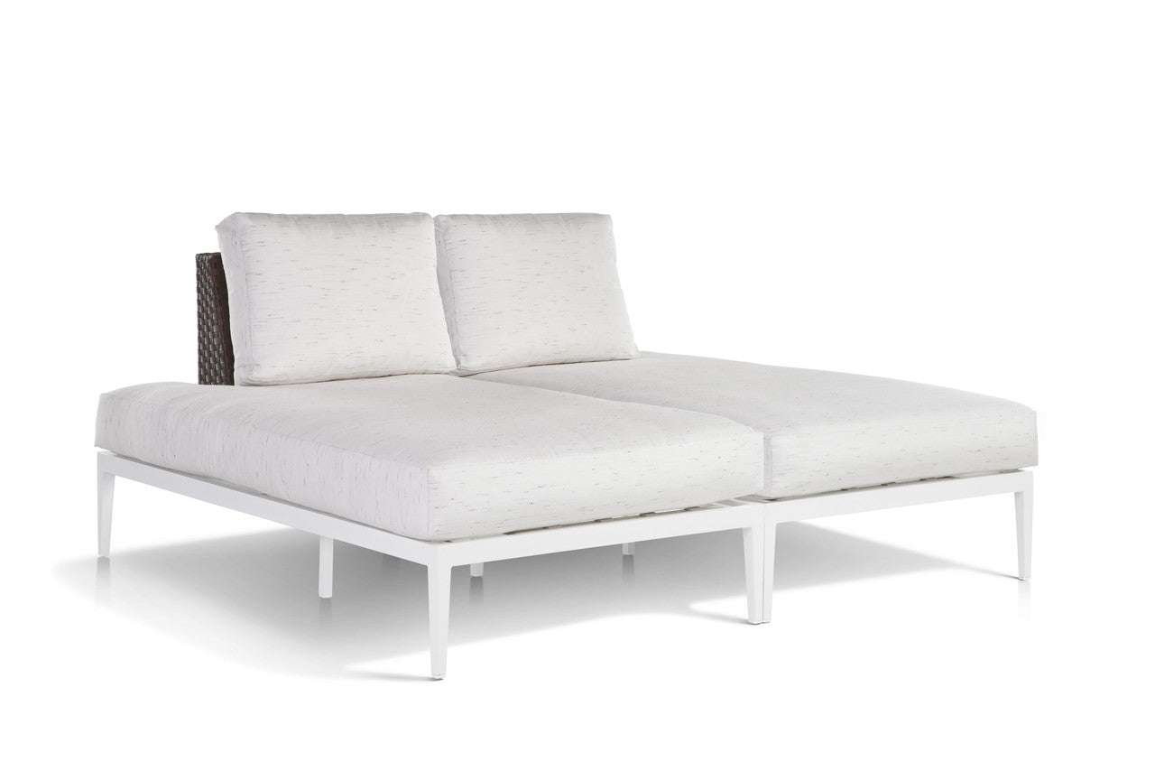 South Sea Rattan Stevie Wicker Double Chaise Lounge With Wraparound Cushions
