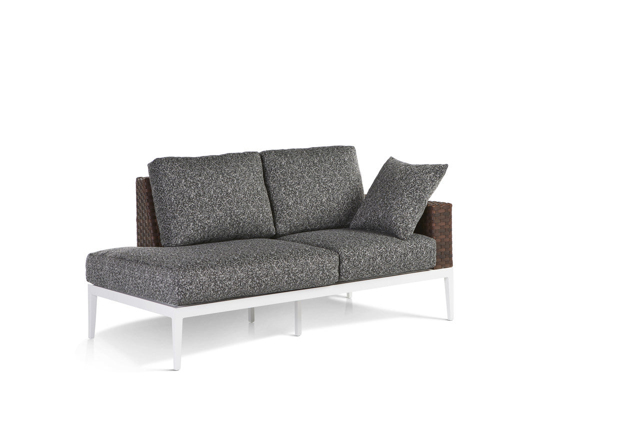 South Sea Rattan Stevie Aluminum Outdoor Left Side Facing Loveseat Chaise