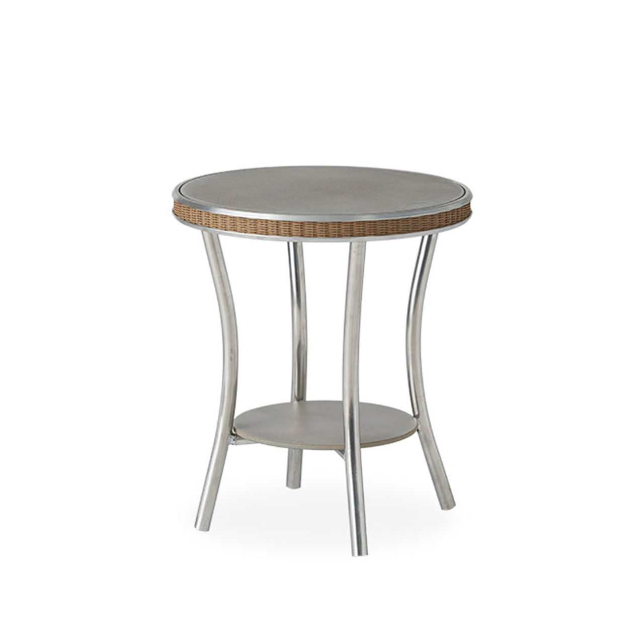 Lloyd Flanders Essence 20" Round End Table with Taupe Glass