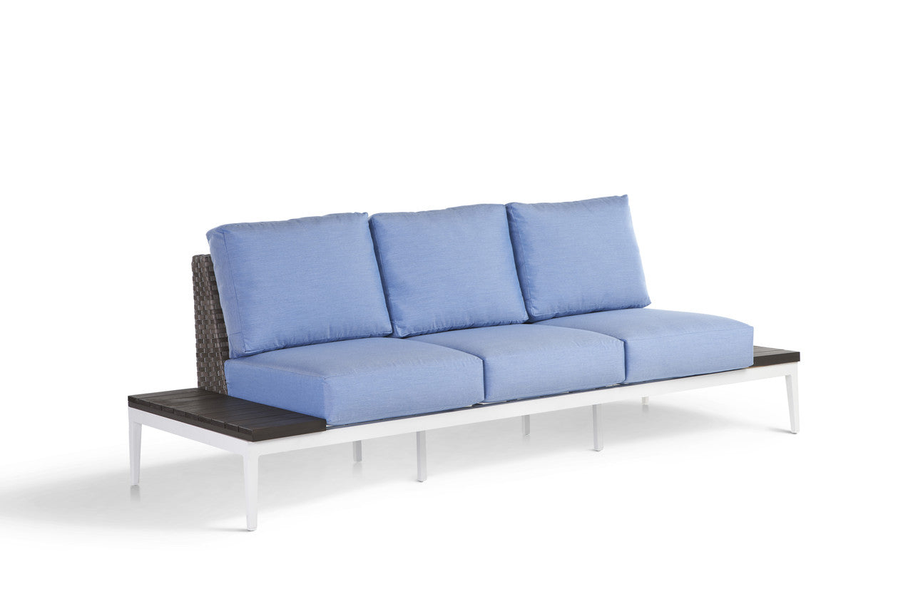 South Sea Rattan Stevie Aluminum Outdoor Sofa With Side Tables