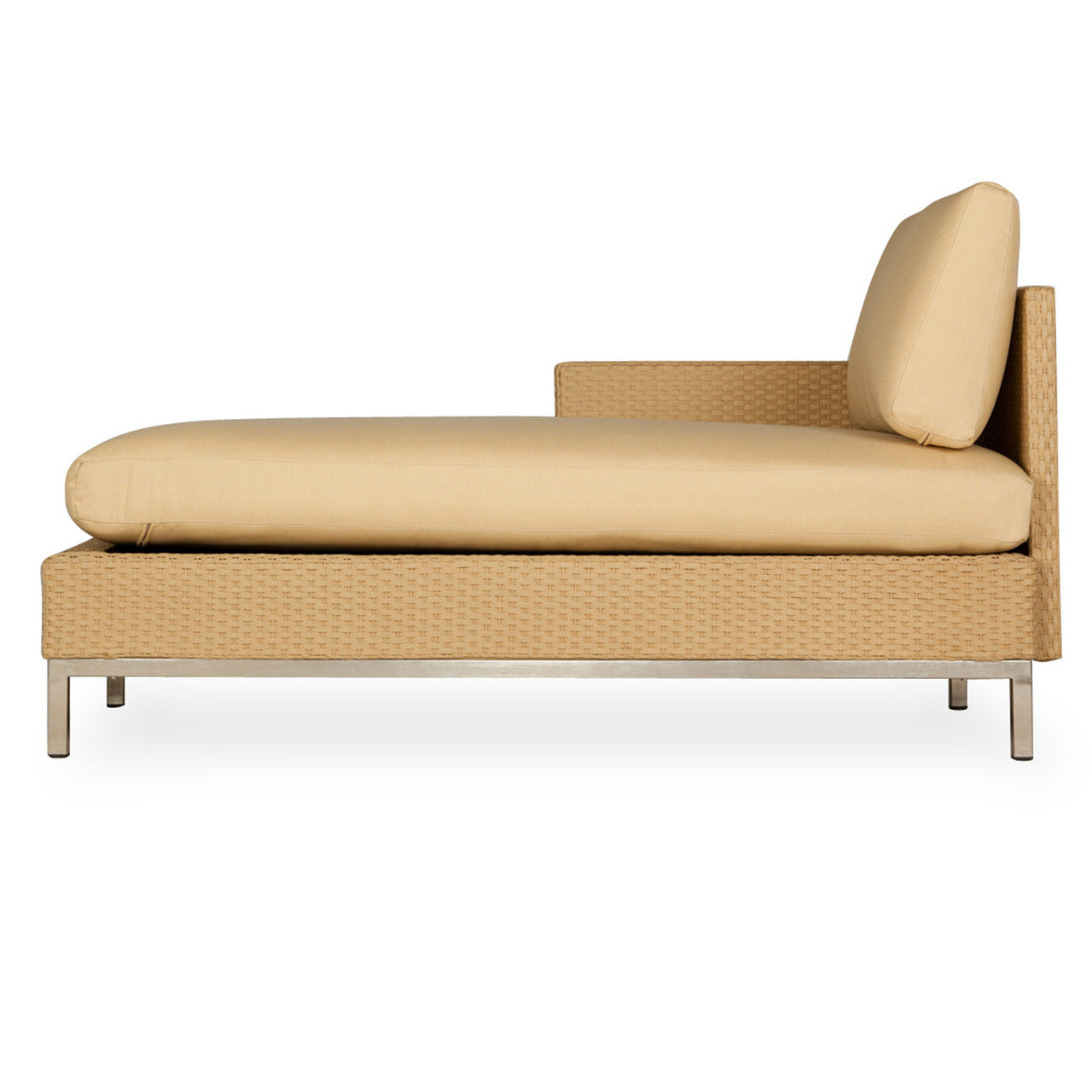 Lloyd Flanders Elements Wicker Outdoor Right Arm Chaise with Loom Arm and Back