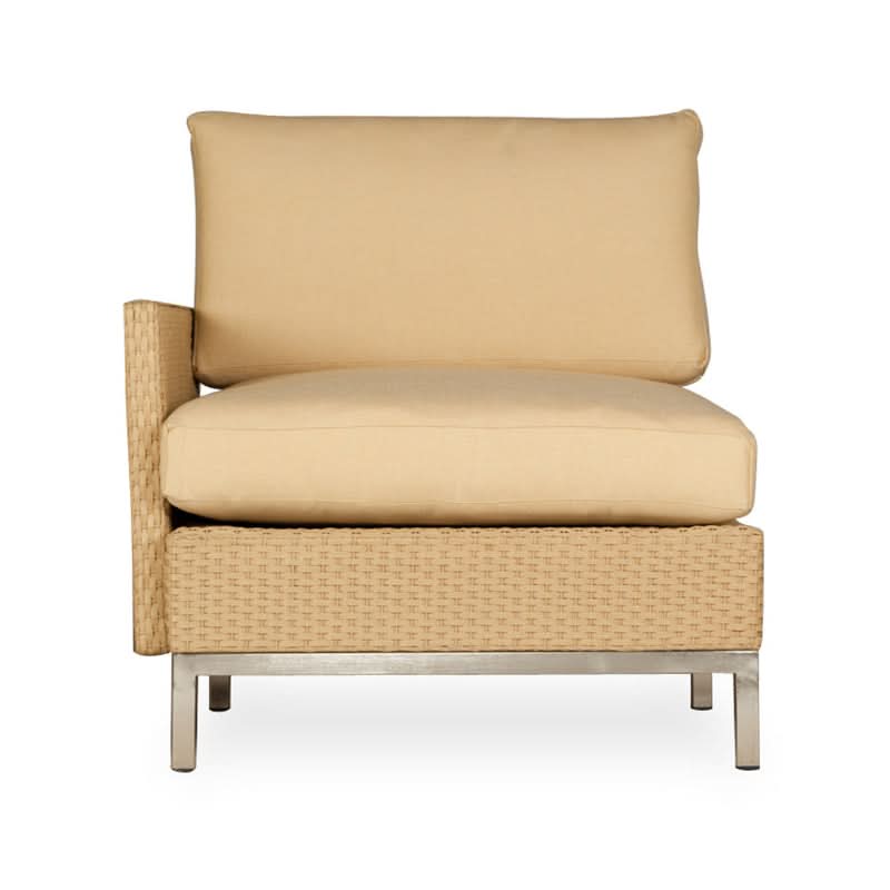 Lloyd Flanders Elements Wicker Outdoor Right Arm Lounge Chair with Loom Arm and Back