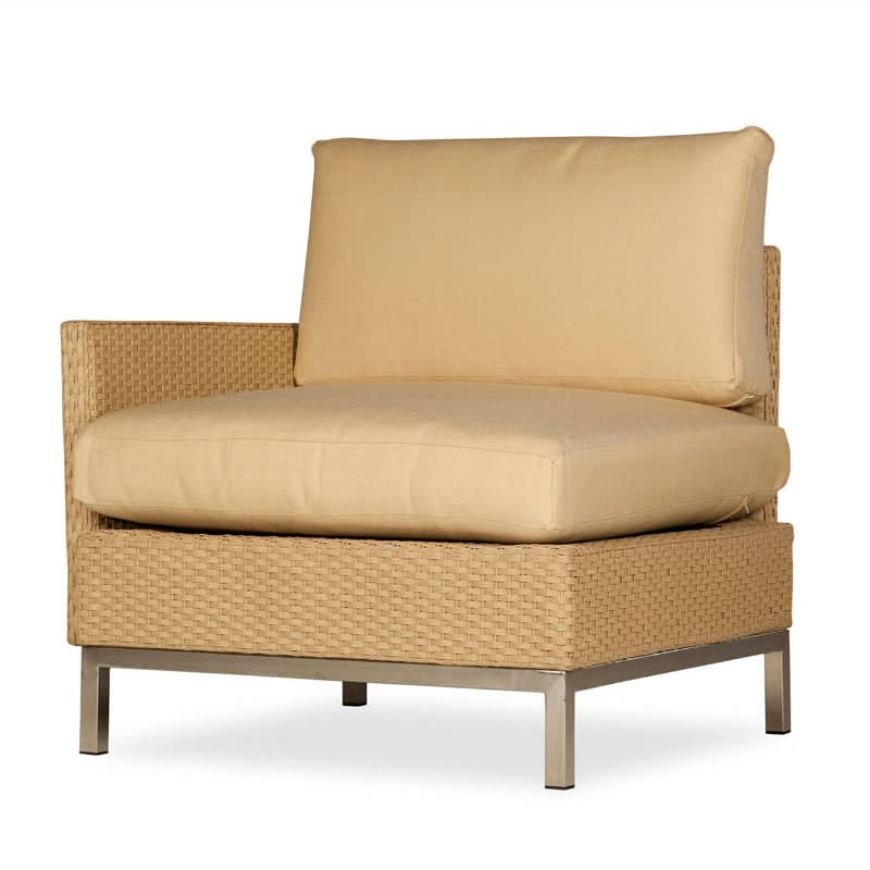 Lloyd Flanders Elements Wicker Outdoor Right Arm Lounge Chair with Loom Arm and Back