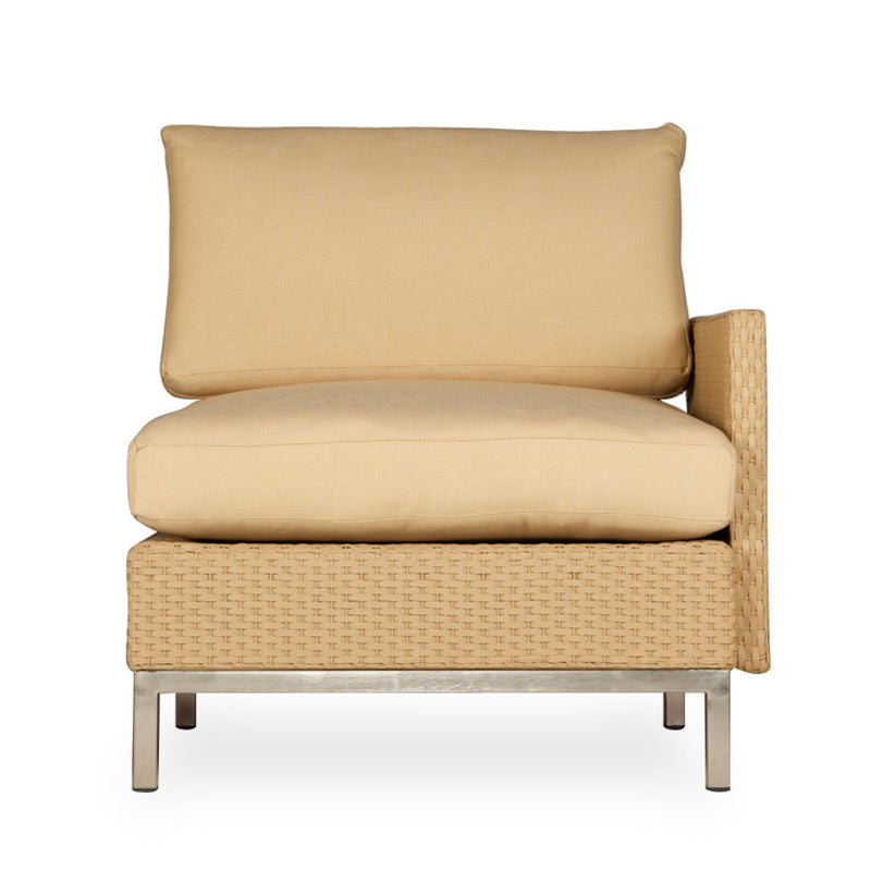 Lloyd Flanders Elements Wicker Outdoor Left Arm Lounge Chair with Loom Arm and Back