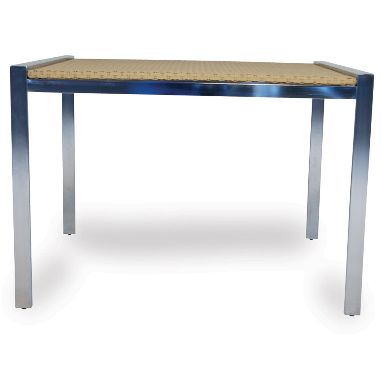 Lloyd Flanders Elements Wicker Outdoor 42" Square Dining Table with Stainless Steel Base