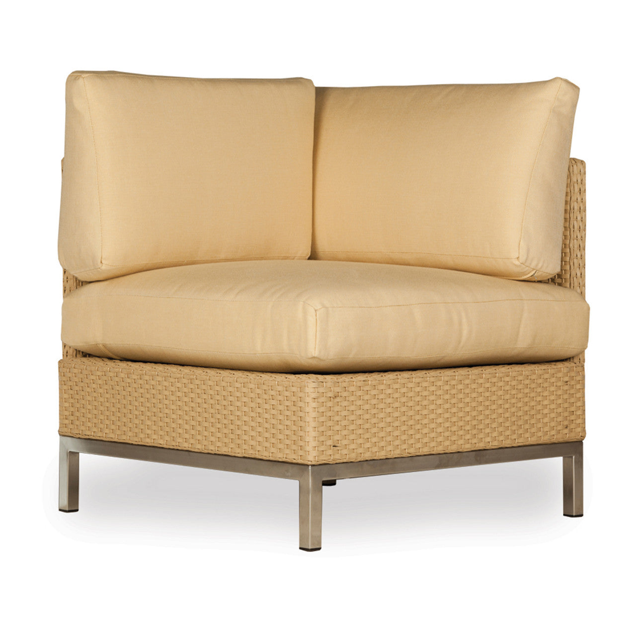 Lloyd Flanders Elements Wicker Outdoor Corner Sectional Chair with Loom Arm and Back