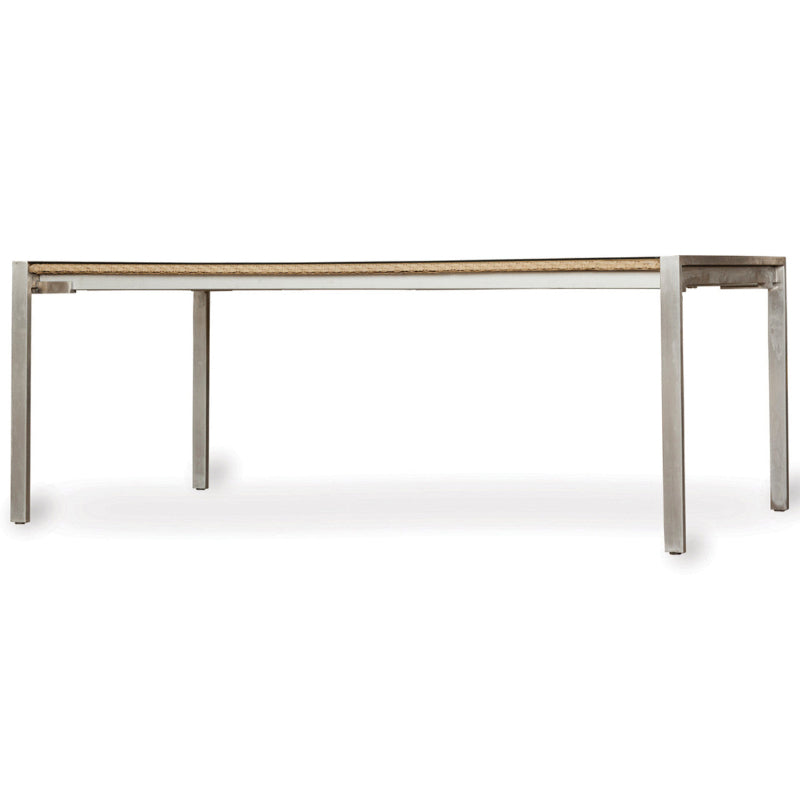 Lloyd Flanders Elements Wicker Outdoor 71" Rectangle Dining Table with Stainless Steel Base