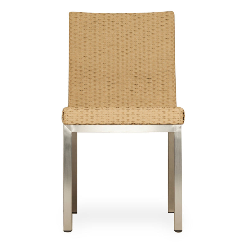 Lloyd Flanders Elements Wicker Outdoor Armless Dining Chair with Stainless Steel Base